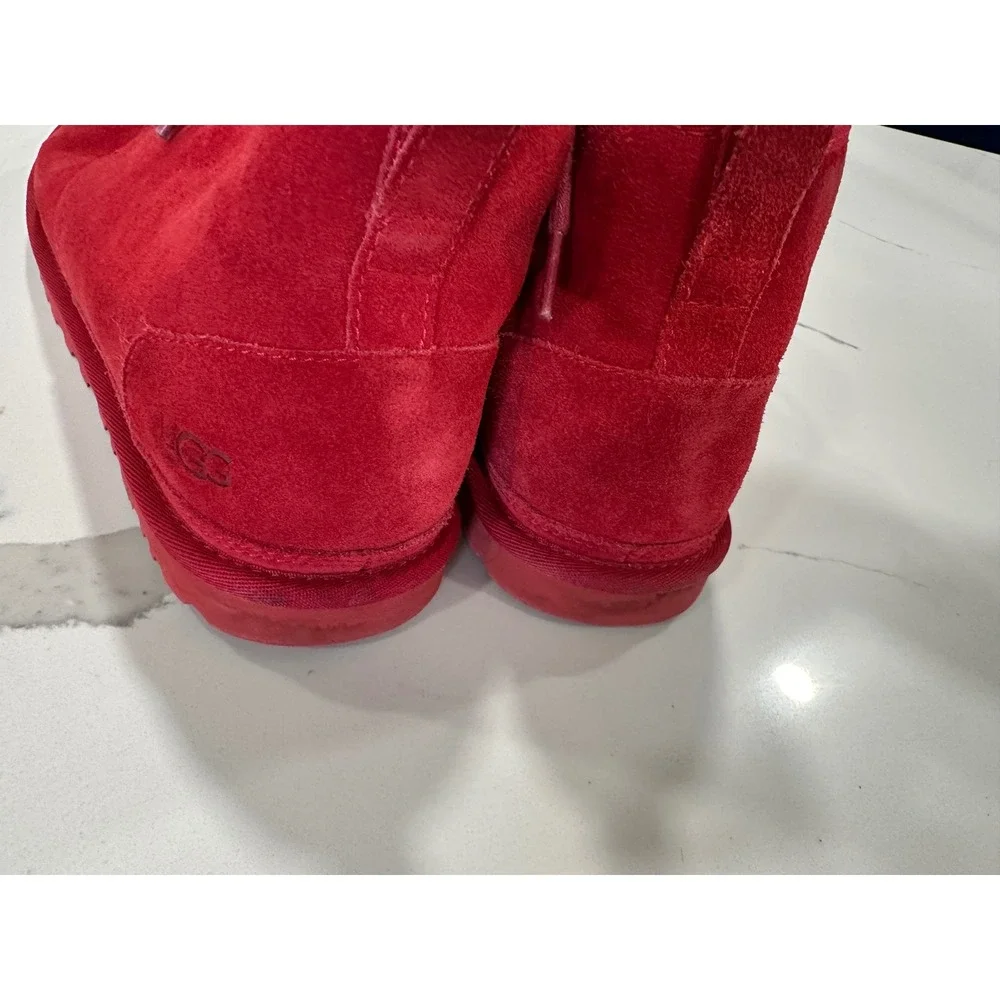 UGG Neumel Chukka Boots Red Suede Fur‎ Lined Men's Size 9